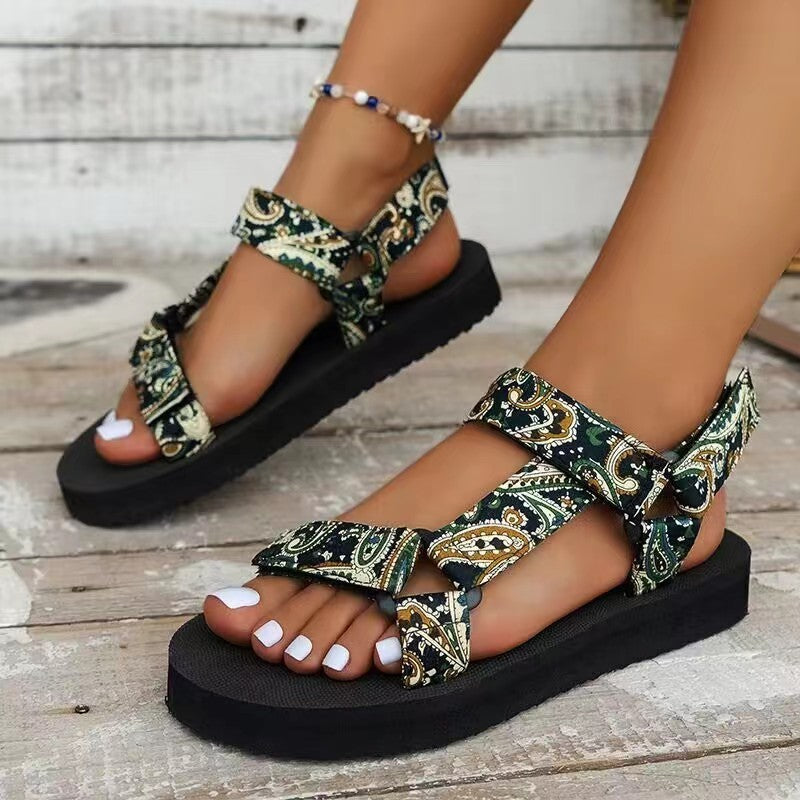 Sandalias Playa Mujer Estilo Étnico Comodas Verano