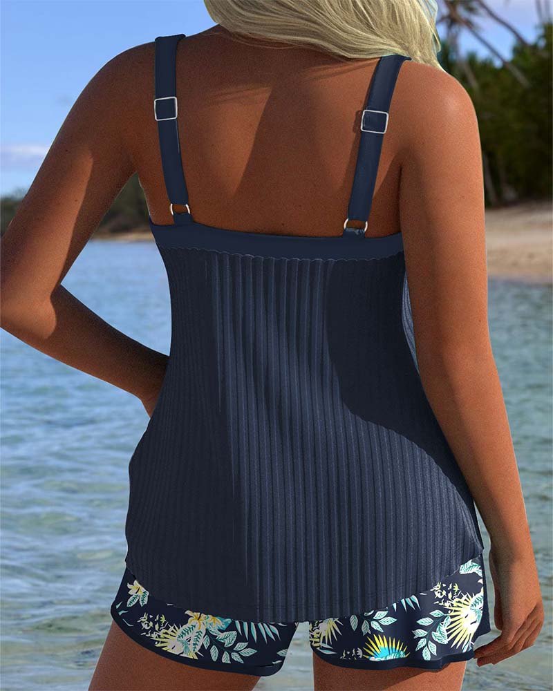 Bañador Tankini Mujer de Rayas con Short Playa