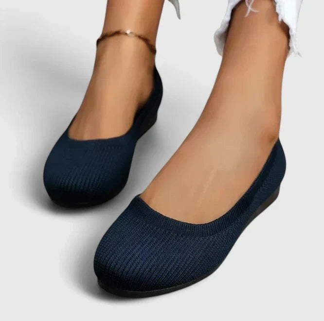 Bailarinas Mujer de Punto Sin Cordones Suela Plana