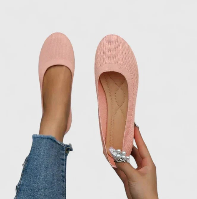 Bailarinas Mujer de Punto Sin Cordones Suela Plana