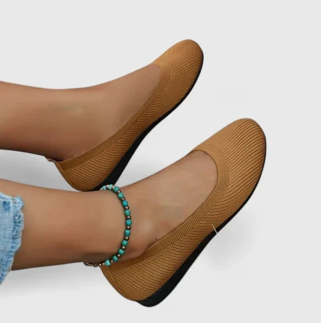 Bailarinas Mujer de Punto Sin Cordones Suela Plana