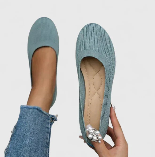 Bailarinas Mujer de Punto Sin Cordones Suela Plana