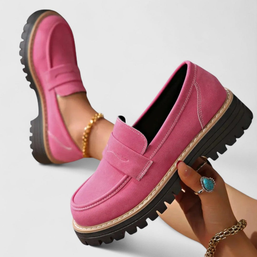Mocasines Mujer de Piel Suela Track