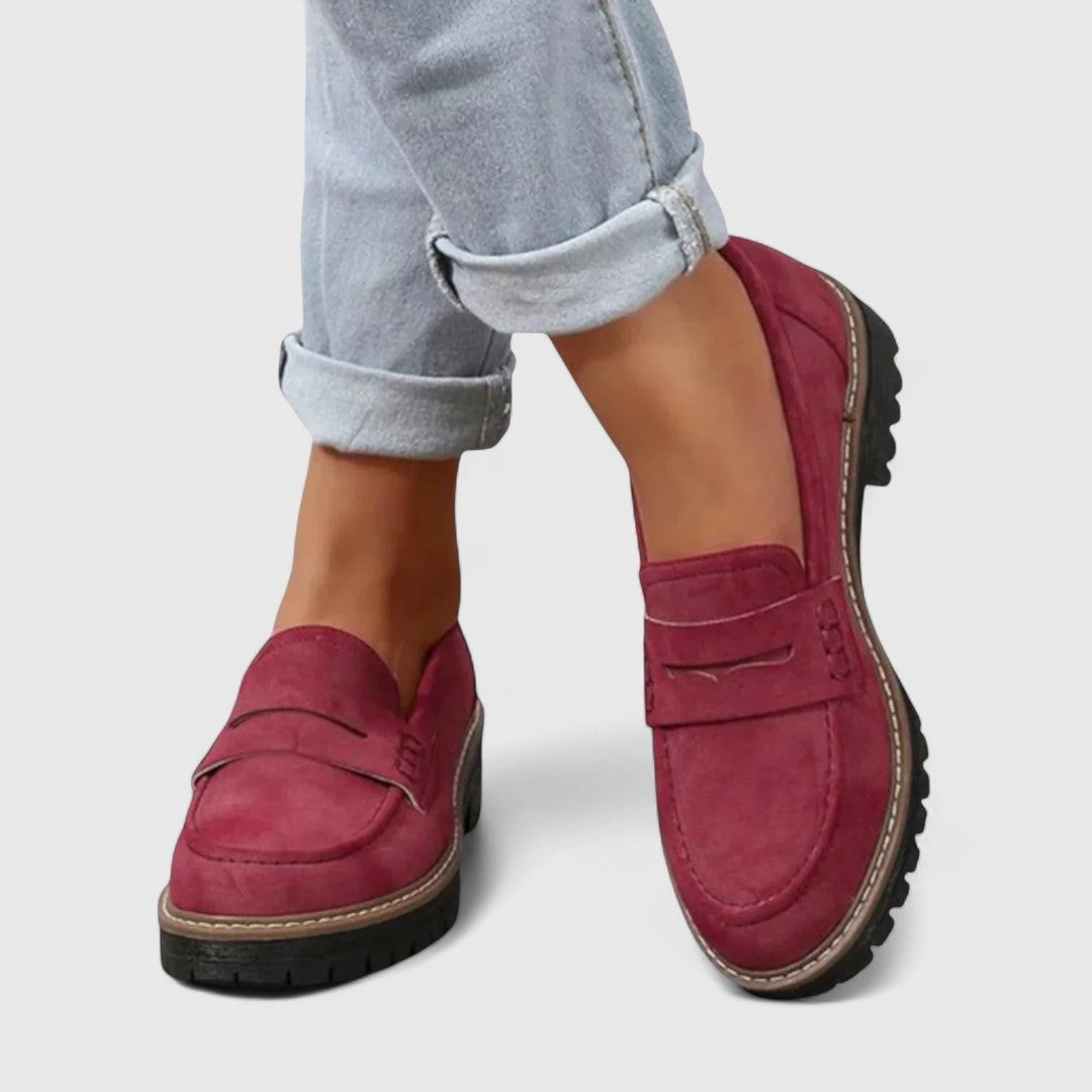Mocasines Mujer de Piel Suela Track