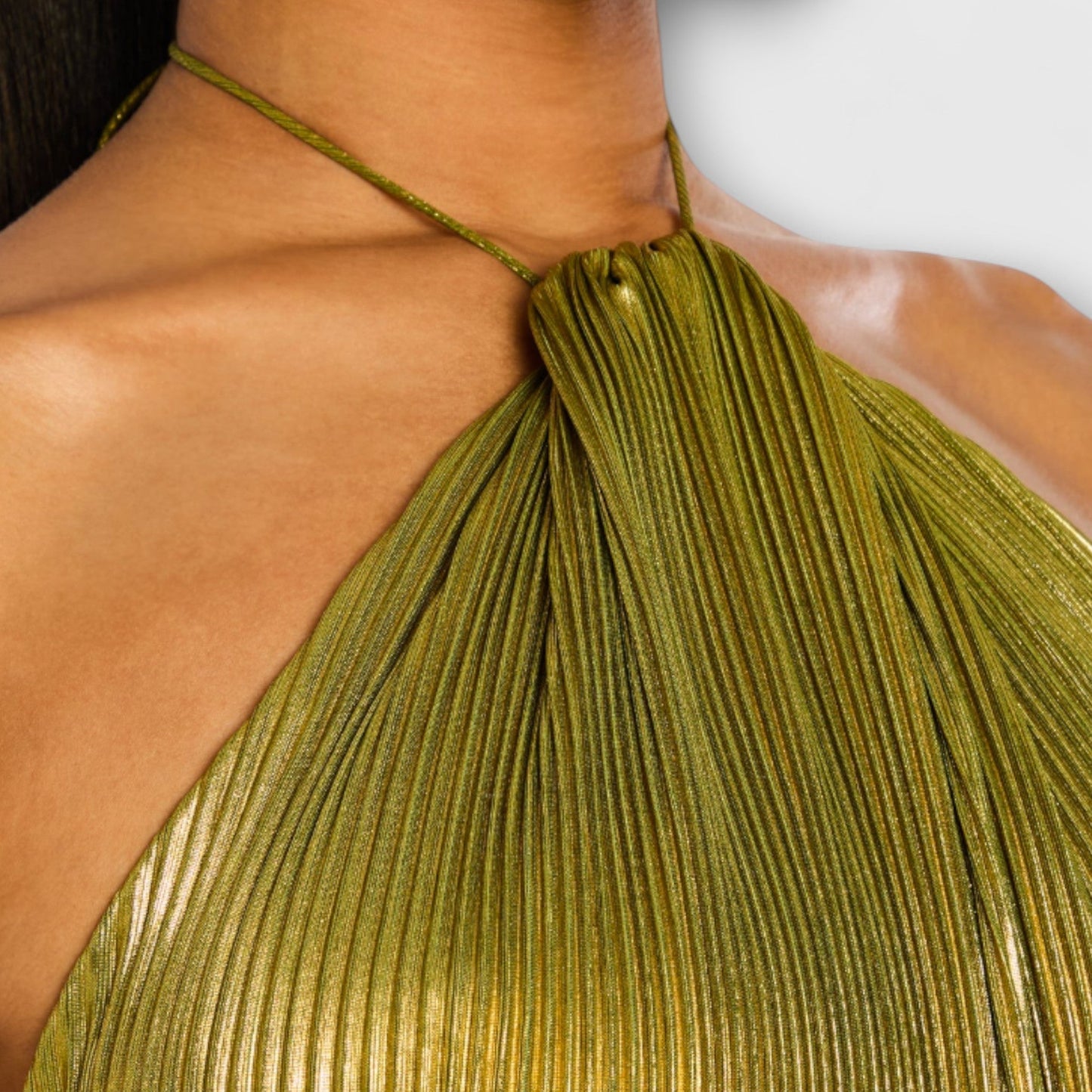 Vestido Noche Mujer Cuello Alto Abertura Lateral