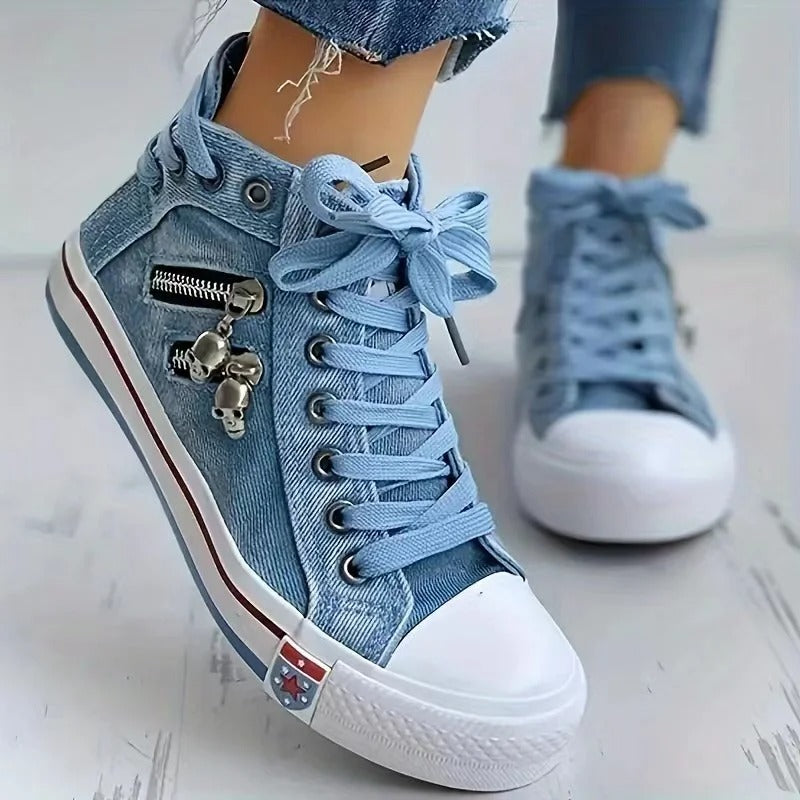 Zapatillas Unisex Urbanas Denim con Cremallera
