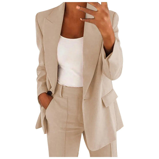 Conjunto Mujer Blazer y Pantalón Liso Ajuste Clásico - Mavetta
