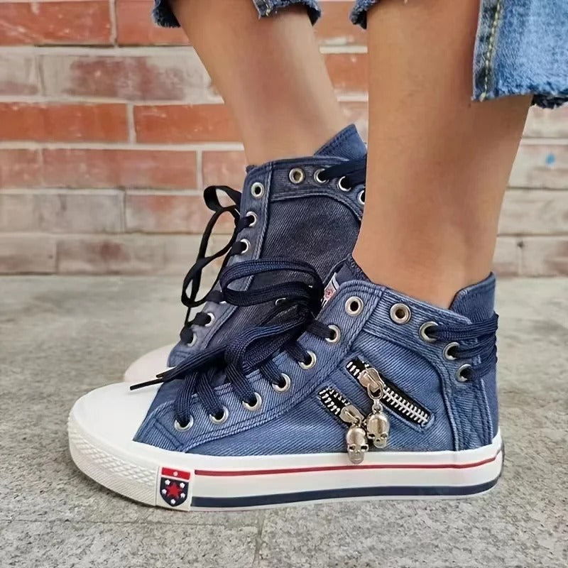 Zapatillas Unisex Urbanas Denim con Cremallera