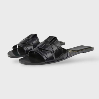 Sandalias Planas Mujer Piel Tiras Cruzadas