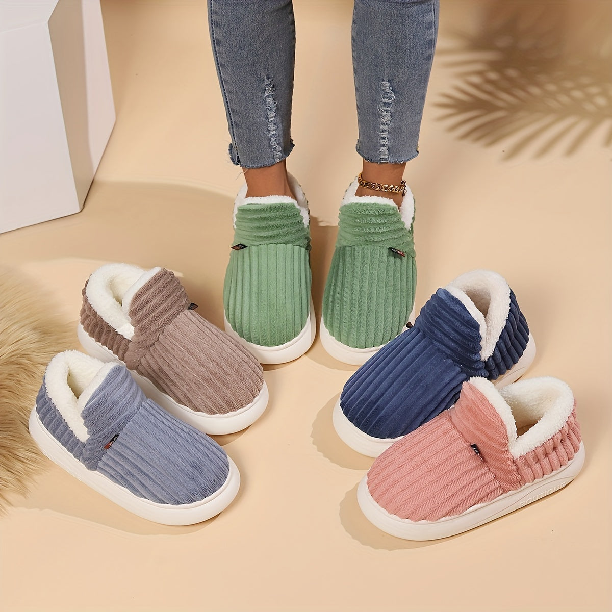 Zapatillas Mujer de Felpa Invierno Cálidas y Acogedoras