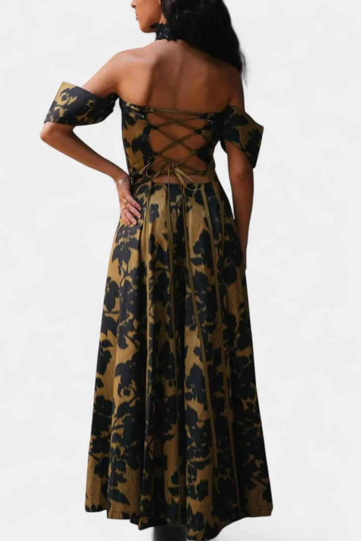 Vestido Largo Mujer Estampado Floral Sin Mangas