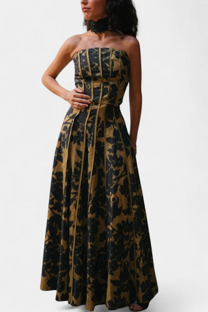 Vestido Largo Mujer Estampado Floral Sin Mangas