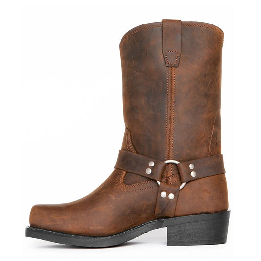 Botas cowboy hombre de piel con hebilla decorativa - Mavetta