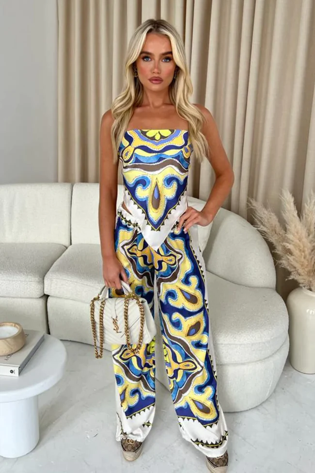 Mono mujer fluido estampado pernera ancha