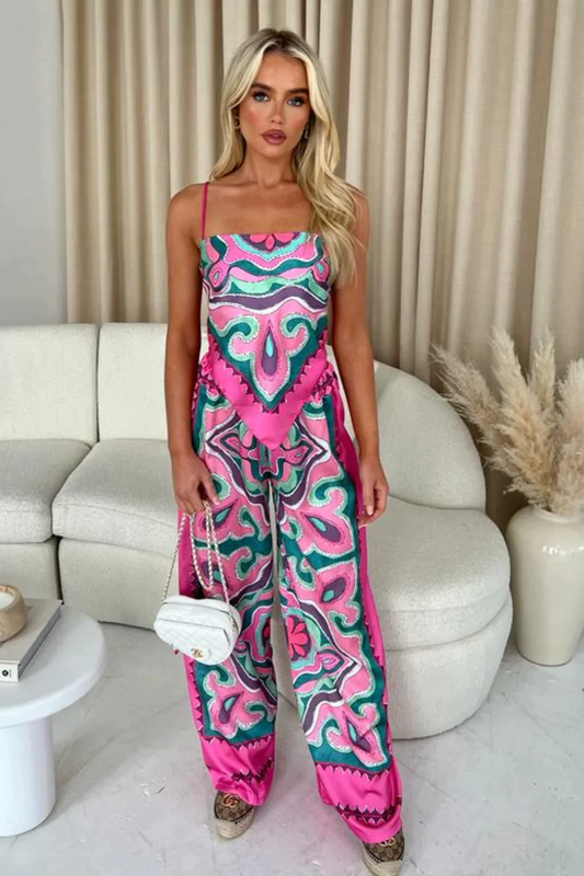 Mono mujer fluido estampado pernera ancha - Mavetta