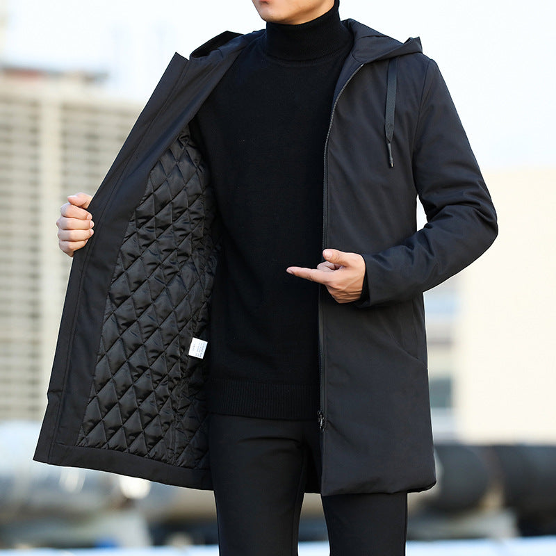 Chaqueta larga hombre impermeable con capucha invierno - Mavetta
