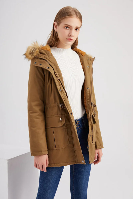 Parka mujer invierno con capucha y acolchada - Mavetta