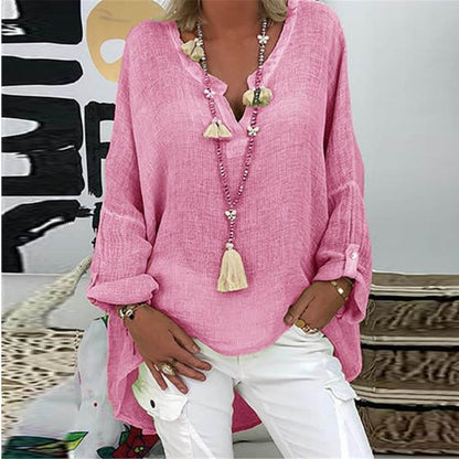Blusa Mujer de Lino Ajuste Elegante