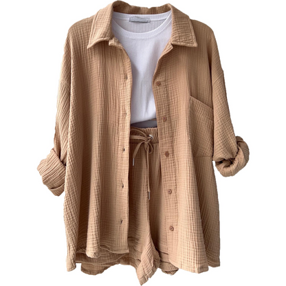 Conjunto Mujer de Algodón Estilo Relajado Dos Piezas