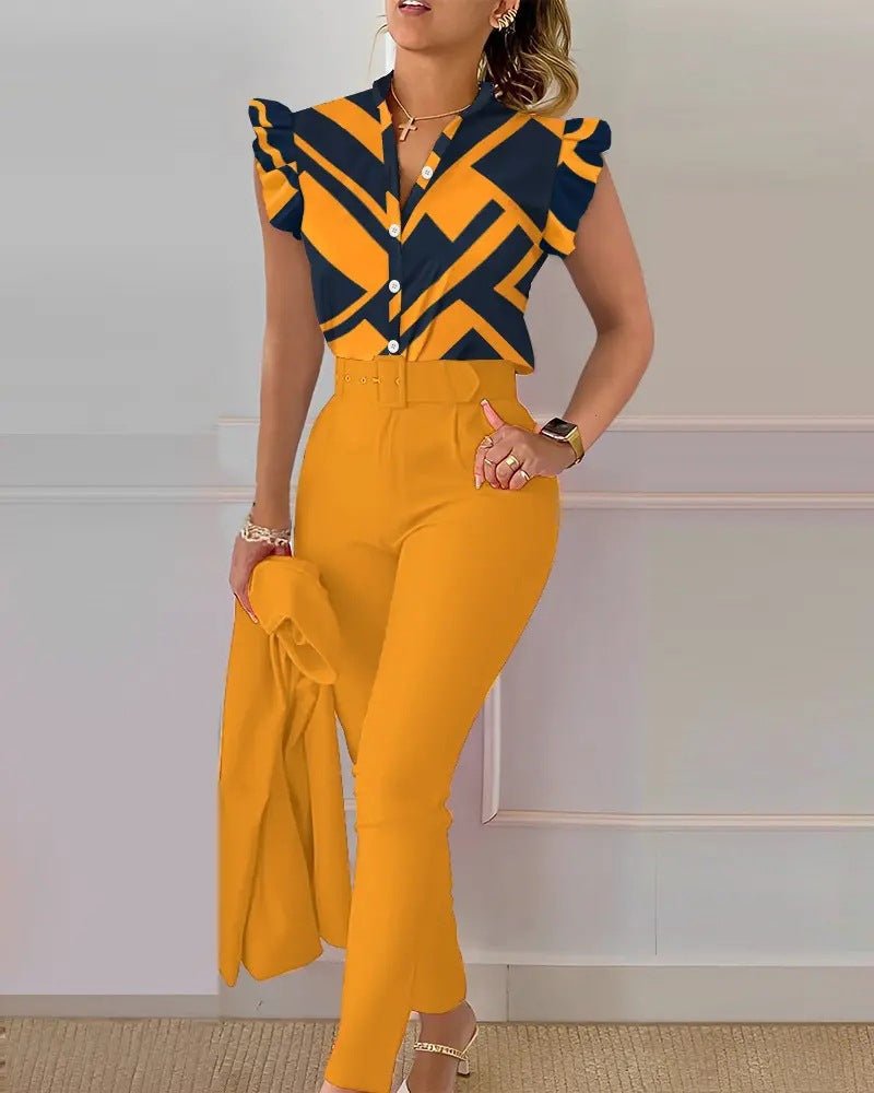 Conjunto Mujer de Dos Piezas Volantes y Pantalón Fluido - Mavetta