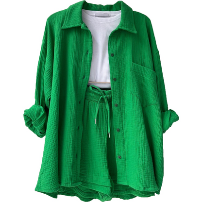 Conjunto Mujer de Algodón Estilo Relajado Dos Piezas