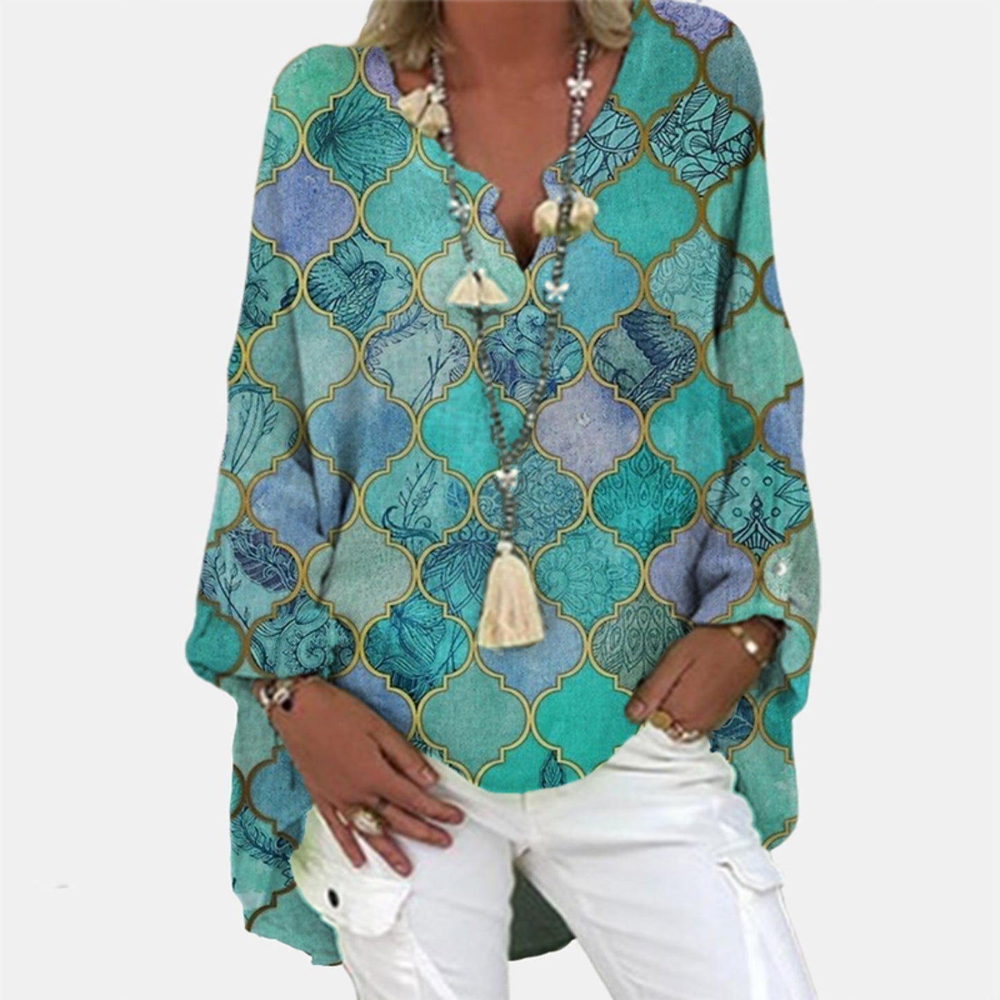 Blusa Mujer de Lino Ajuste Elegante