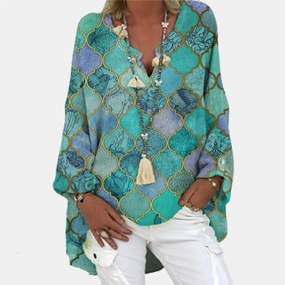 Blusa Mujer de Lino Ajuste Elegante