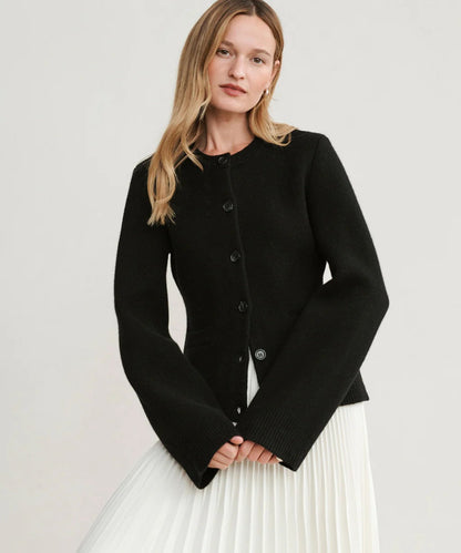 Chaqueta Mujer de Lana con Botones Ajuste Clásico