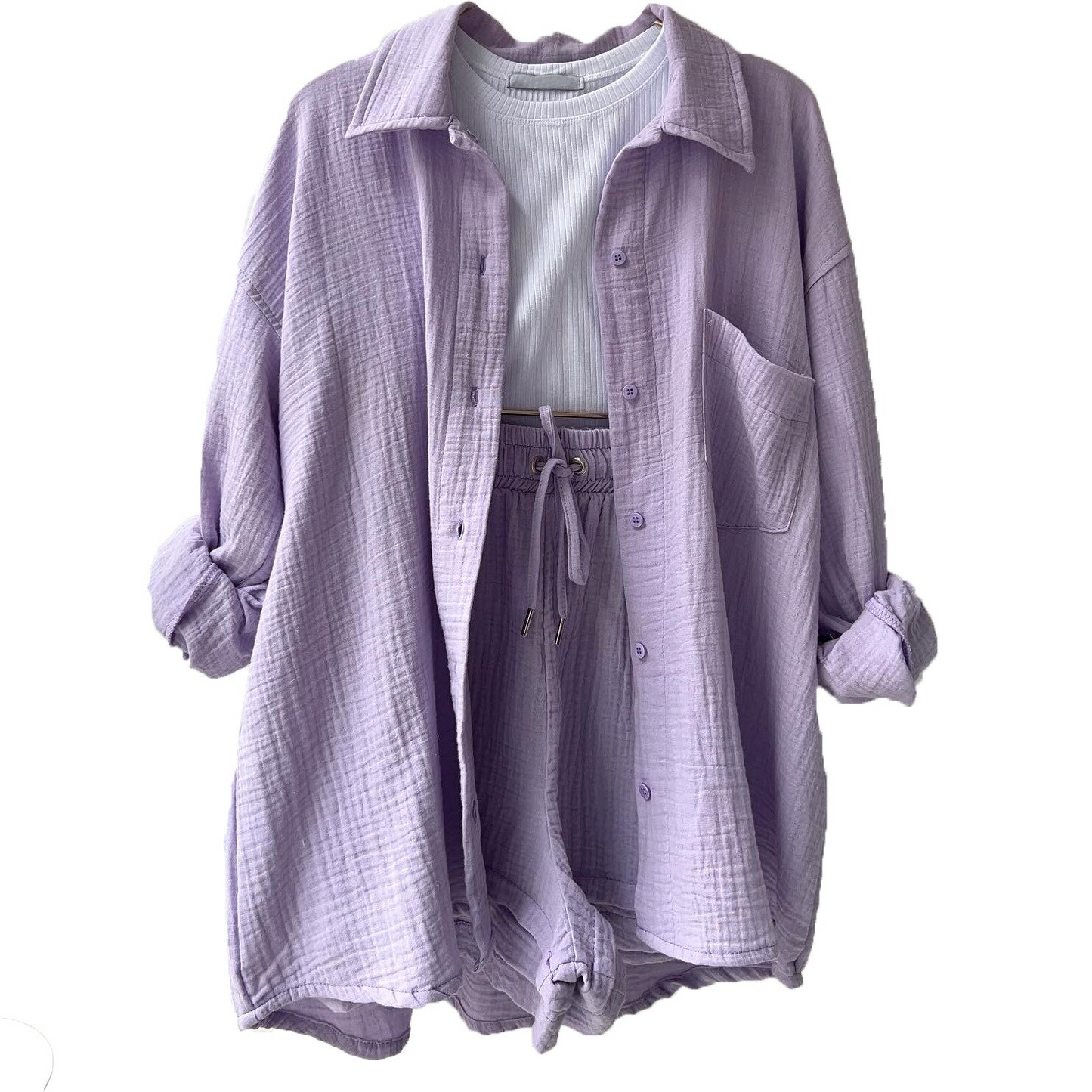 Conjunto Mujer de Algodón Estilo Relajado Dos Piezas