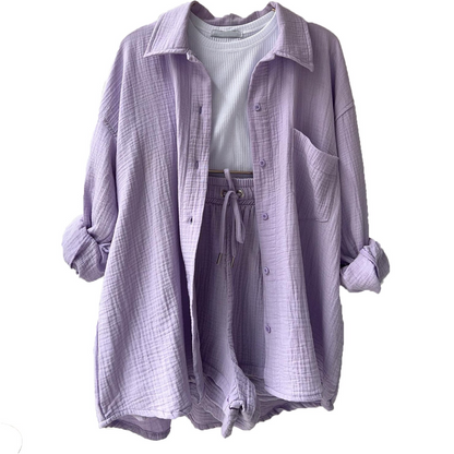 Conjunto Mujer de Algodón Estilo Relajado Dos Piezas