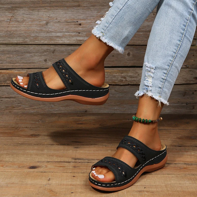 Sandalias Mujer Doble Tira Suela Elevada - Mavetta