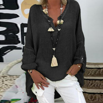 Blusa Mujer de Lino Ajuste Elegante