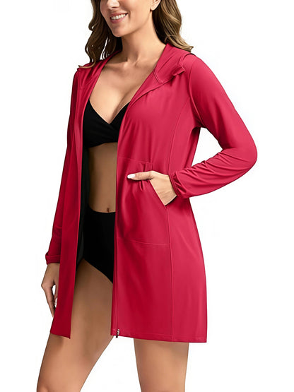 Sudadera Mujer con Capucha Tela UPF Cremallera Protección Solar