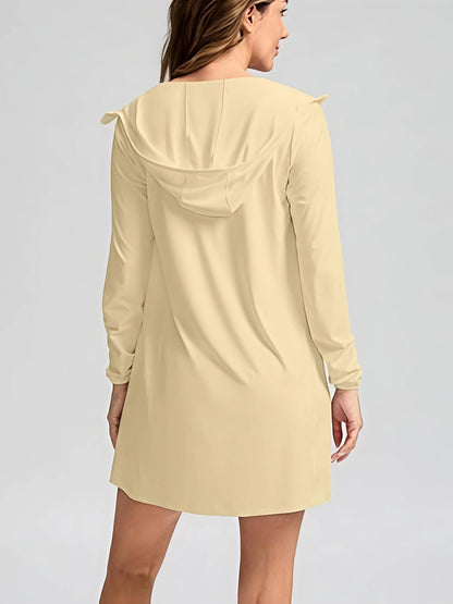 Sudadera Mujer con Capucha Tela UPF Cremallera Protección Solar