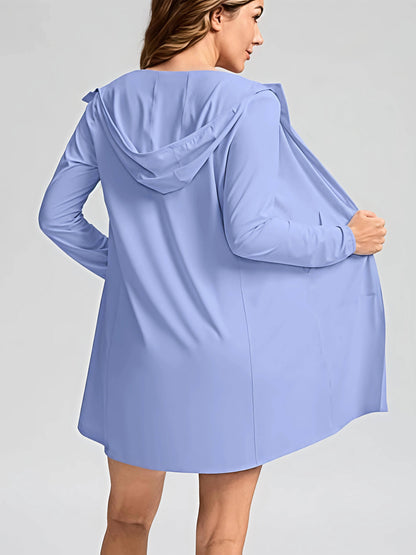 Sudadera Mujer con Capucha Tela UPF Cremallera Protección Solar
