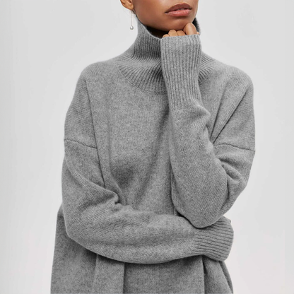 Jersey Mujer Cuello Alto Comodo Estilo Chic