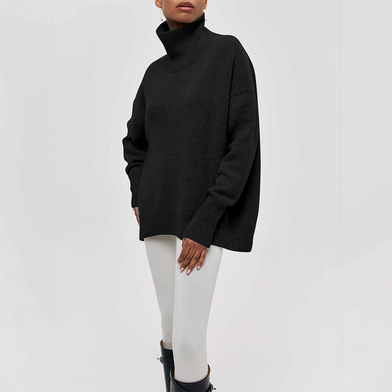 Jersey Mujer Cuello Alto Comodo Estilo Chic