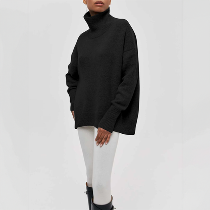 Jersey Mujer Cuello Alto Comodo Estilo Chic