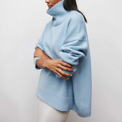 Jersey Mujer Cuello Alto Comodo Estilo Chic
