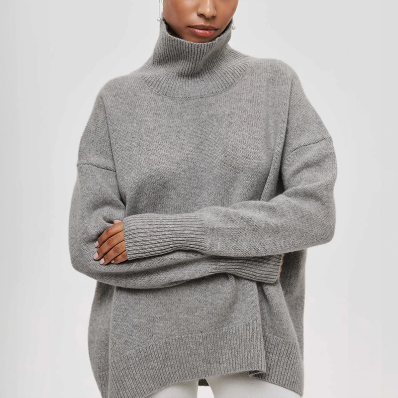 Jersey Mujer Cuello Alto Comodo Estilo Chic