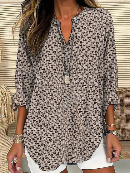 Blusa Mujer Túnica Fluida Manga Larga