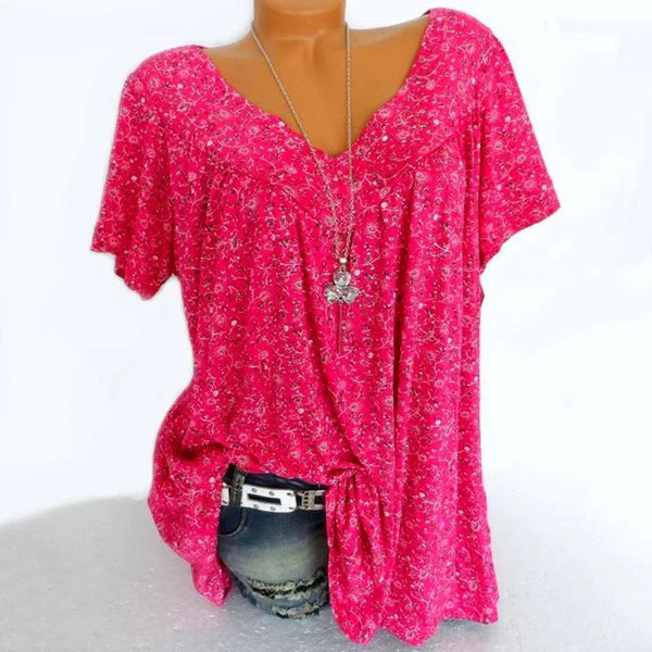 Blusa Mujer Estampada Escote en V