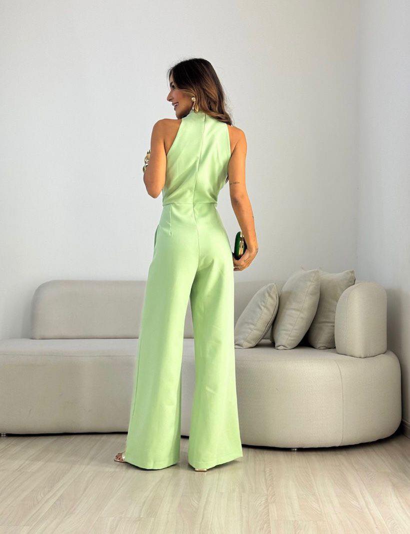 Mono Mujer Fluido Cintura Definida Pierna Ancha