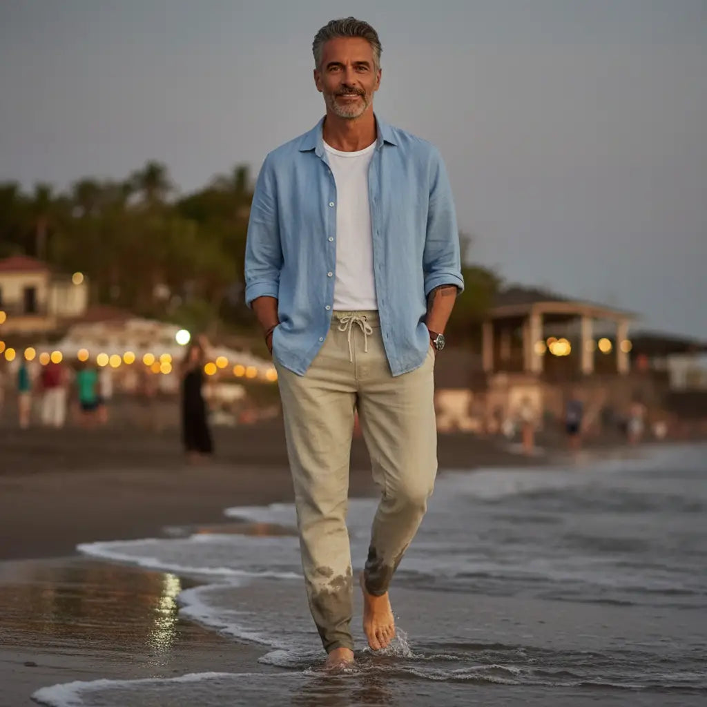 Pantalones Hombre de Lino Playa Ligeros y Versátiles