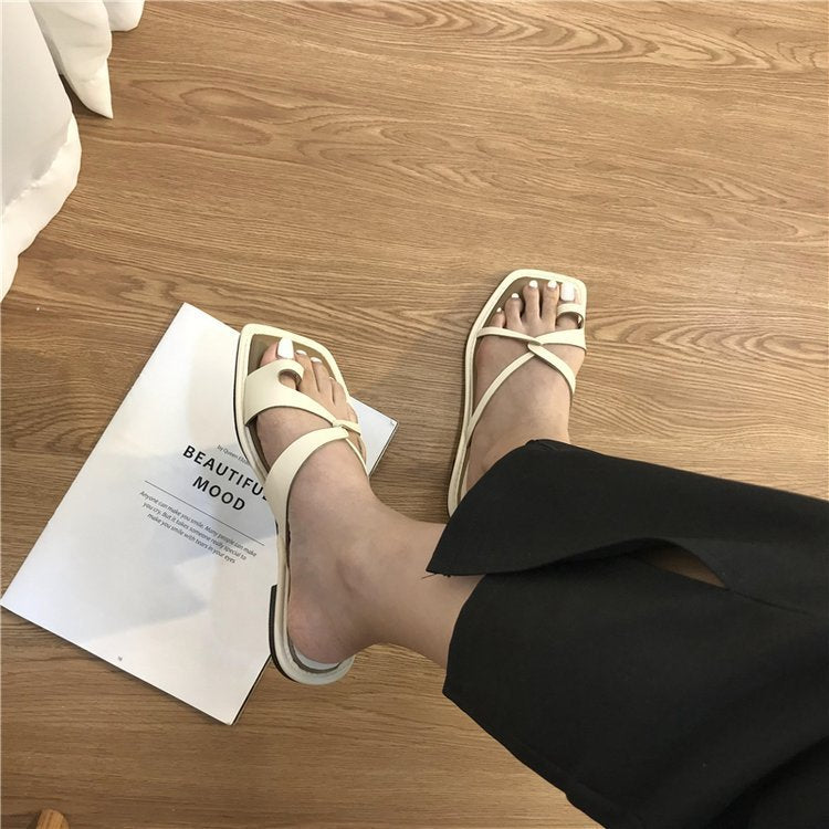 Sandalias Mujer Verano con Anillo en Dedo Exterior