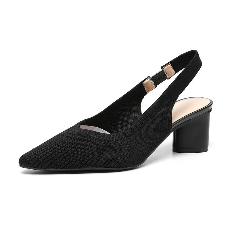 Tacones Mujer con Puntera Fina y Tira Trasera Ajustable