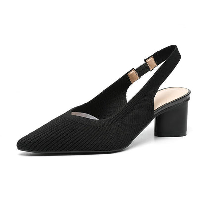 Tacones Mujer con Puntera Fina y Tira Trasera Ajustable