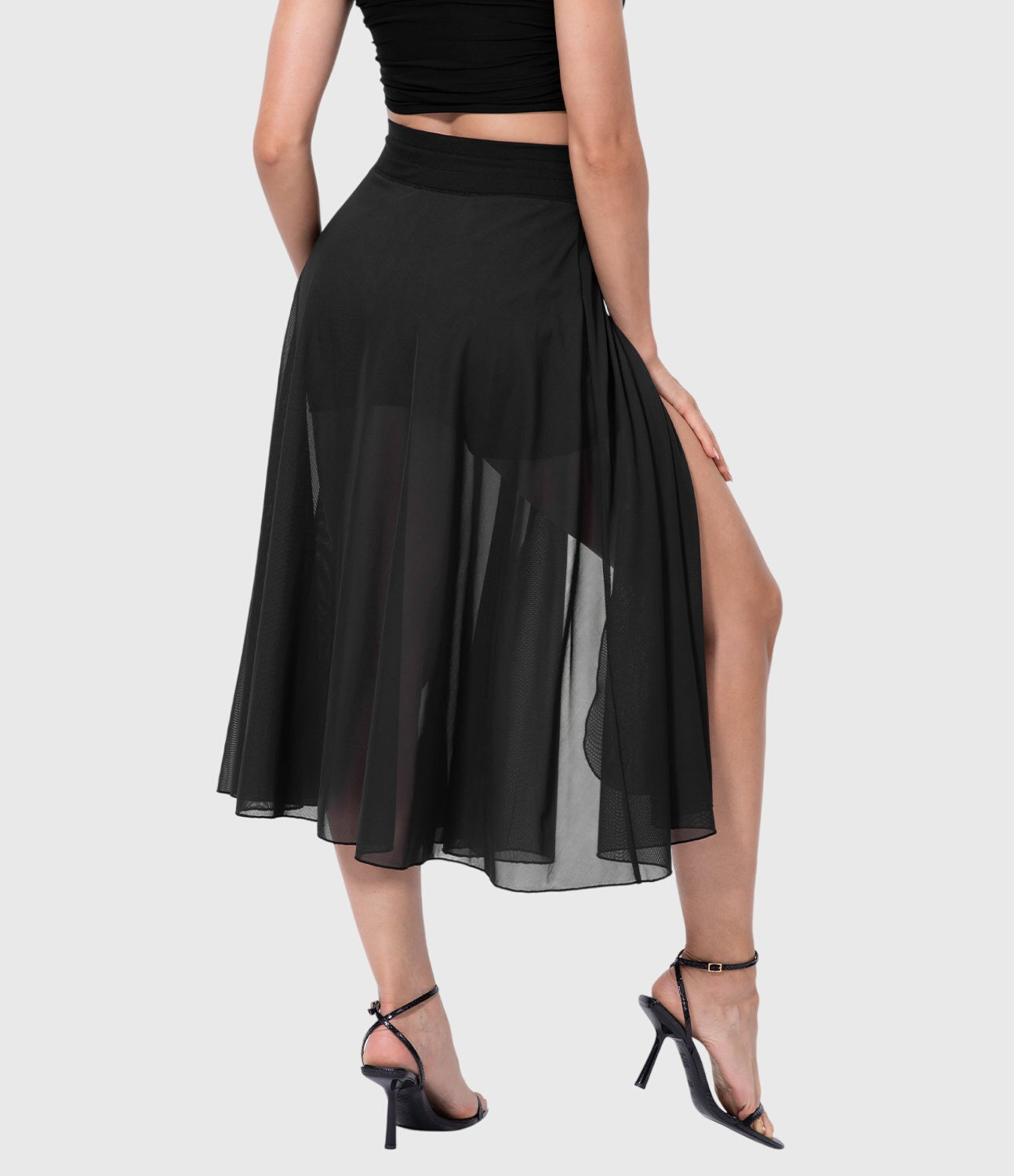 Falda Midi Mujer Talle Alto Cordón Ajustable Acampanada