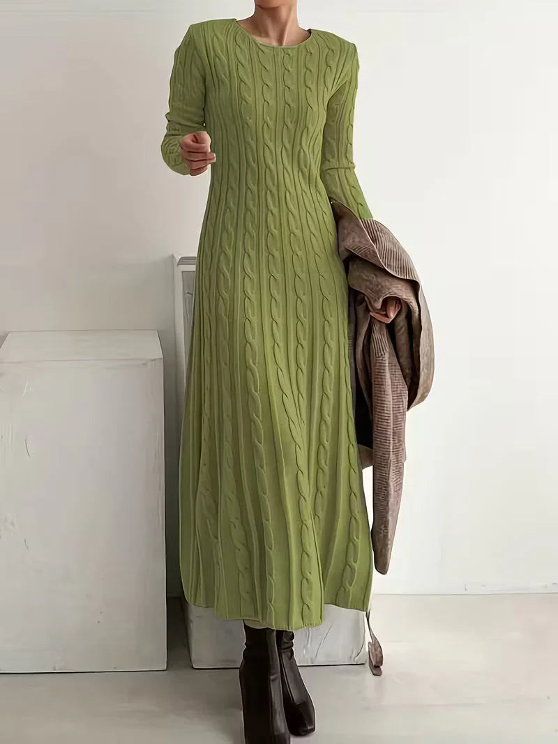 Vestido largo Mujer de punto trenzado elegante