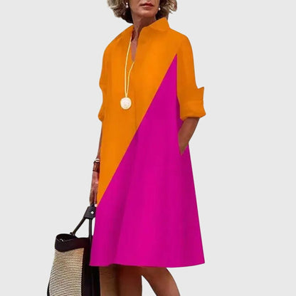 Vestido camisero mujer con bolsillos estilo casual